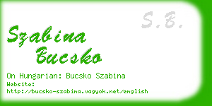 szabina bucsko business card